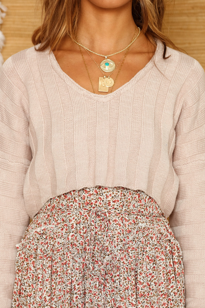 Banksia Crop Knit Beige-Roy Dress