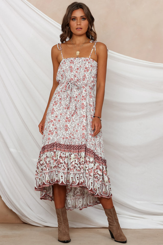 Alvarado Terrace Midi Dress Pink-Roy Dress