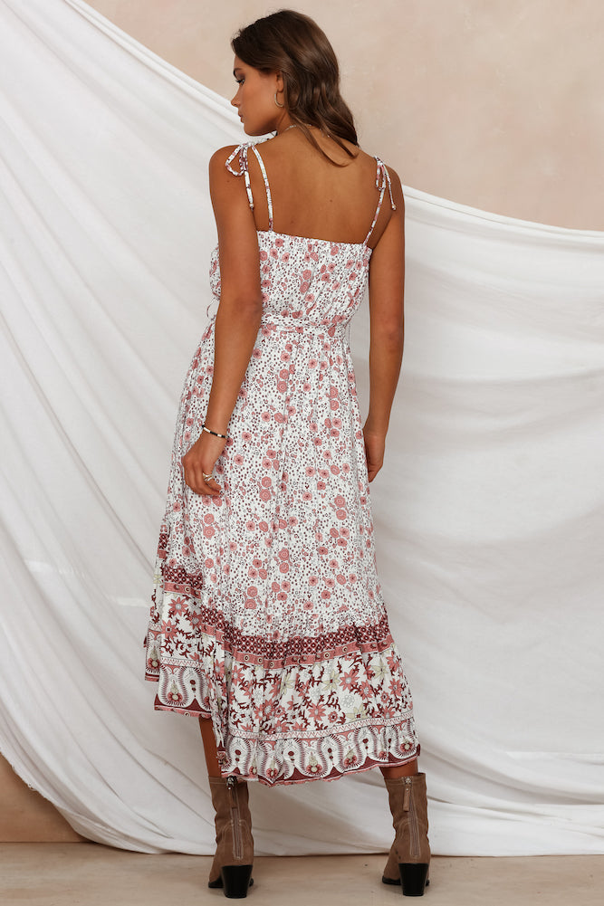 Alvarado Terrace Midi Dress Pink-Roy Dress