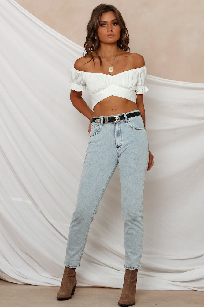 Eyes Like The Earth Crop Top White-Roy Dress