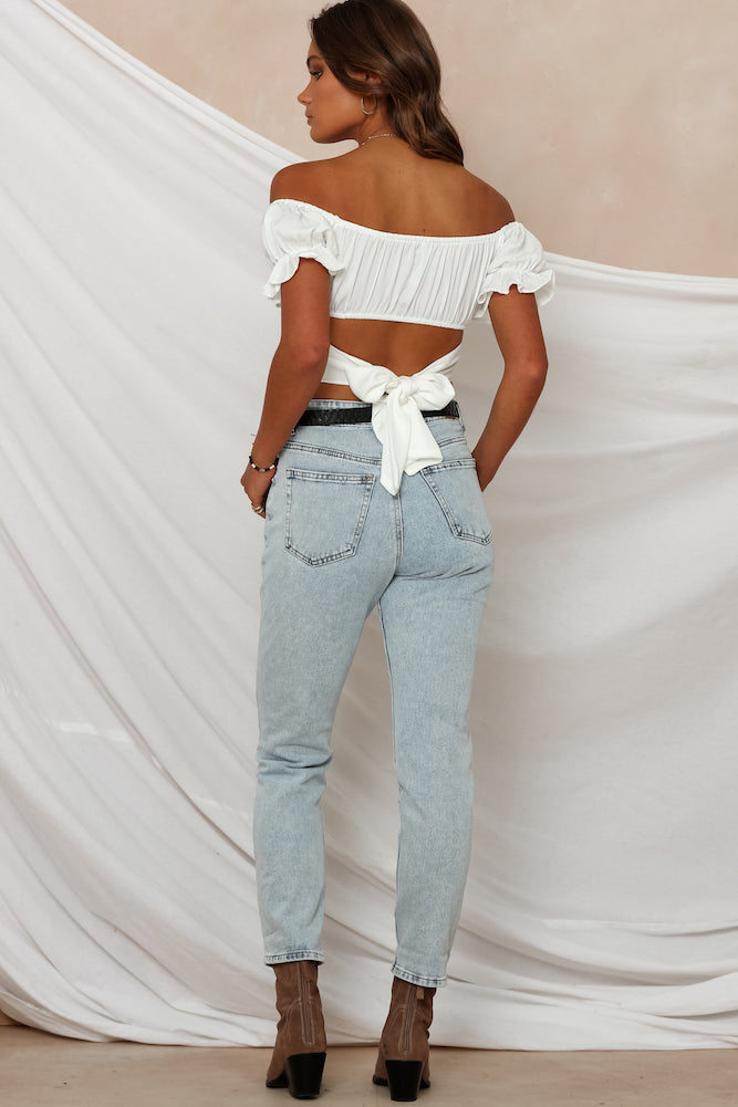 Eyes Like The Earth Crop Top White-Roy Dress