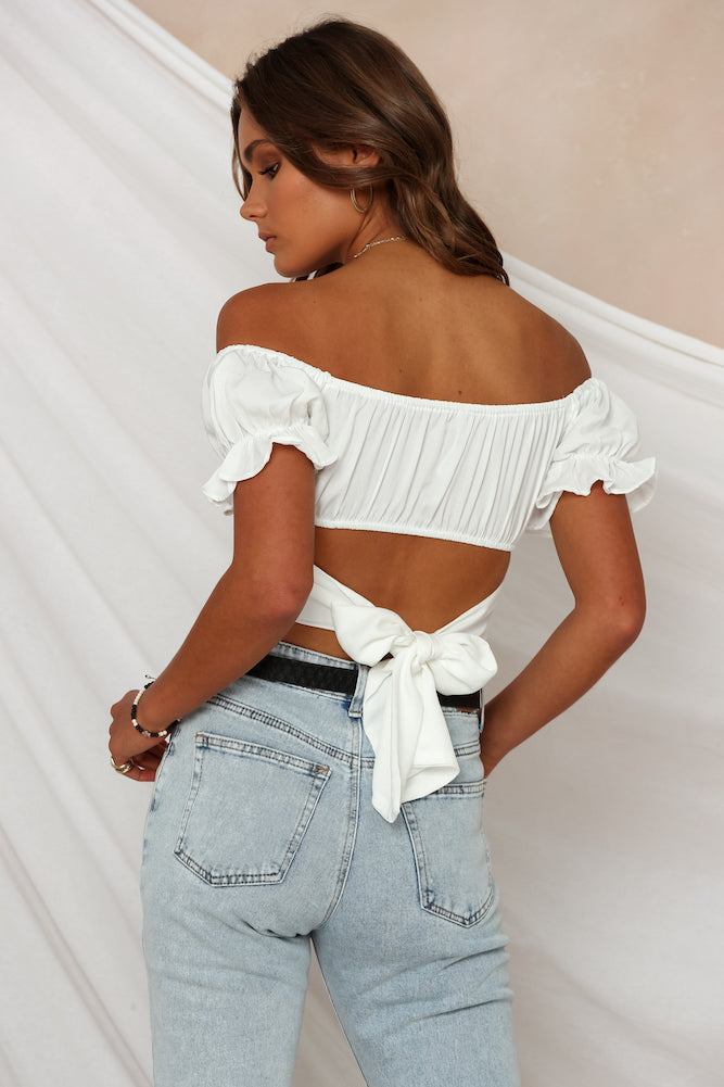 Eyes Like The Earth Crop Top White-Roy Dress