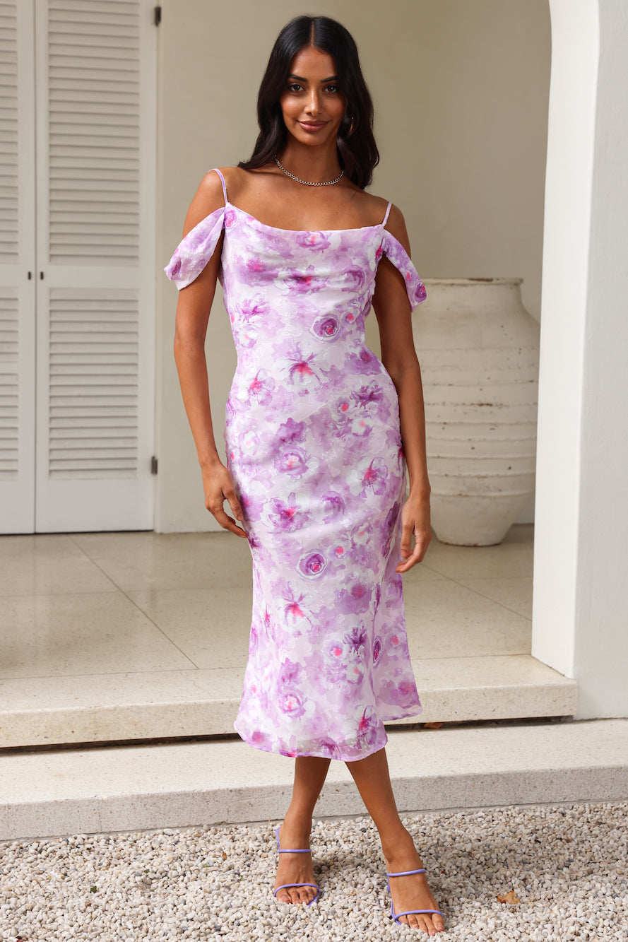Arctic Chills Midi Dress Purple-Roy Dress