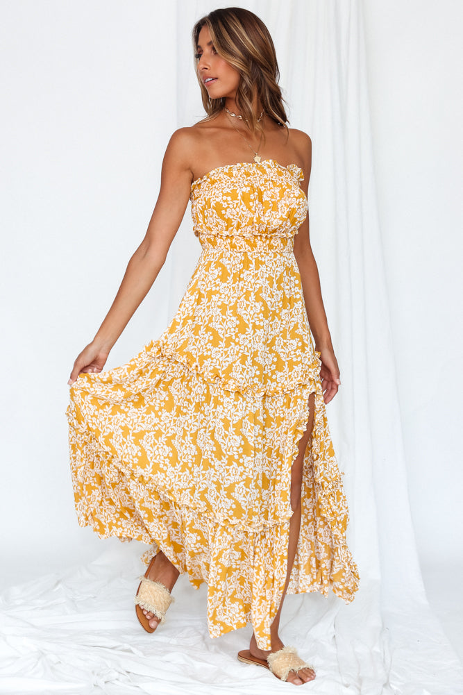Atlas Maxi Dress Mustard-Roy Dress