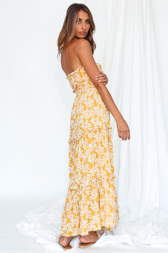Atlas Maxi Dress Mustard-Roy Dress