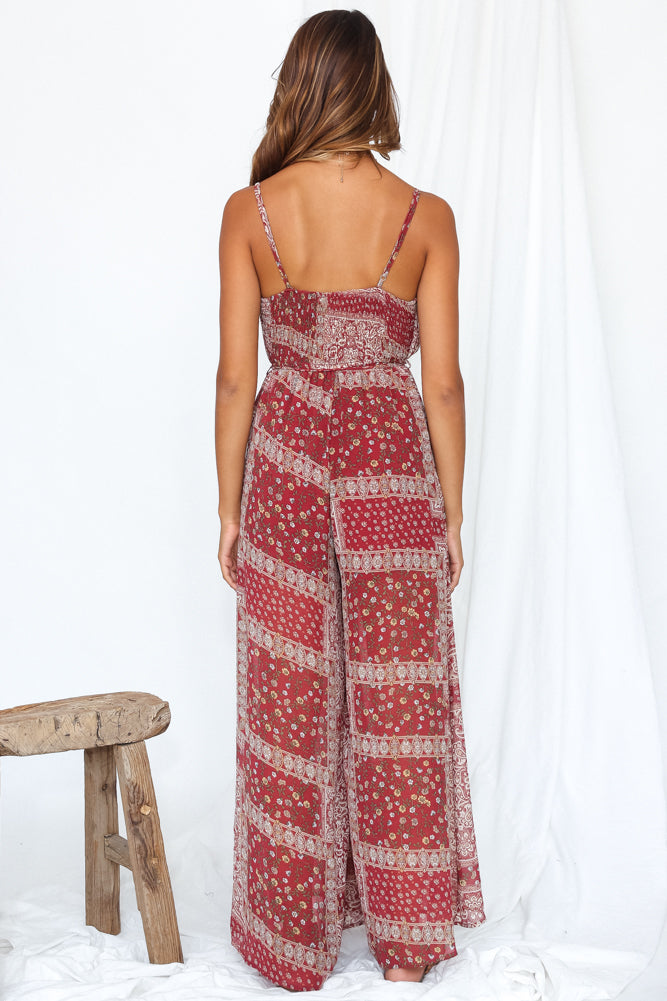 Bon Voyage Jumpsuit Burgundy-Roy Dress