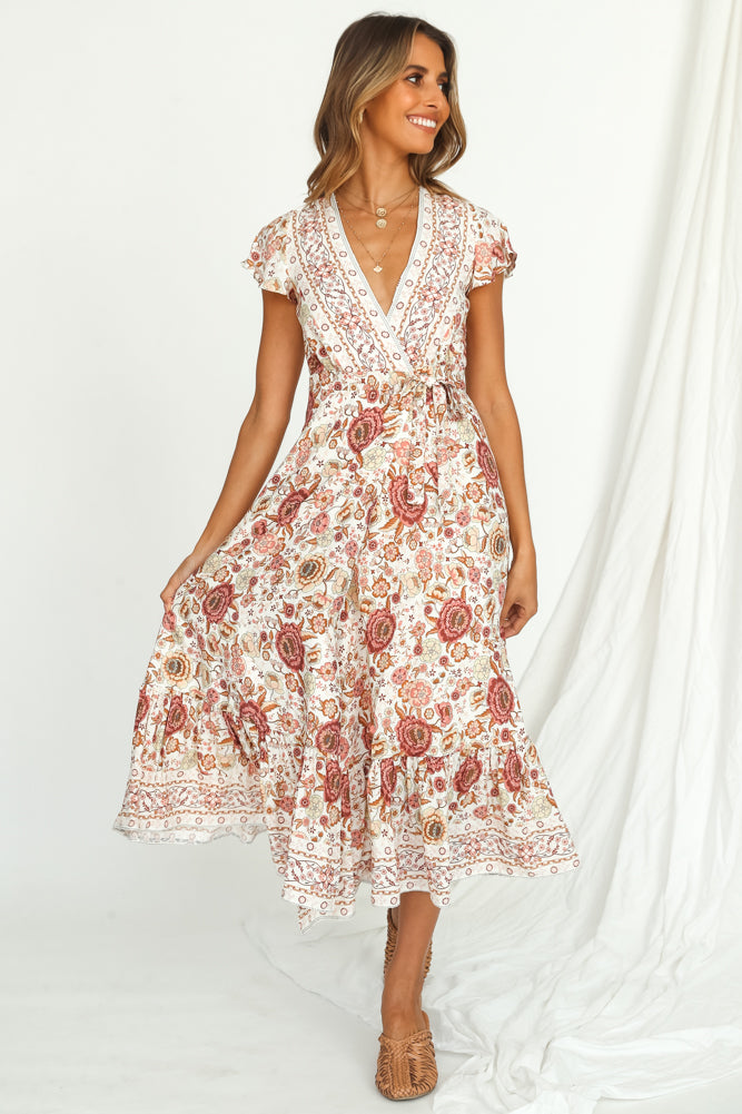 Abner Terrace Midi Dress Pink-Roy Dress