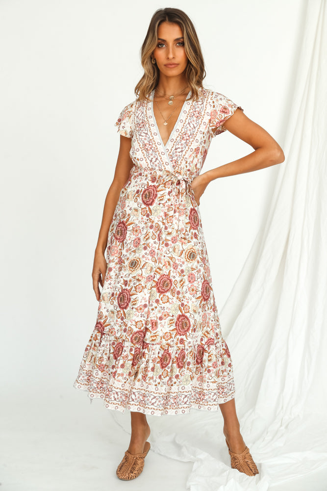 Abner Terrace Midi Dress Pink-Roy Dress