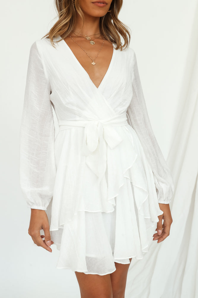 All Over Dress White-Roy Dress