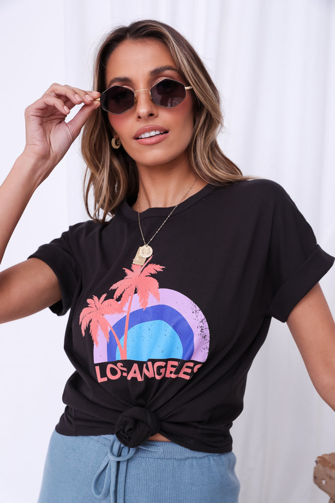 The Others The Vintage Tee Vintage Black LA Palms-Roy Dress