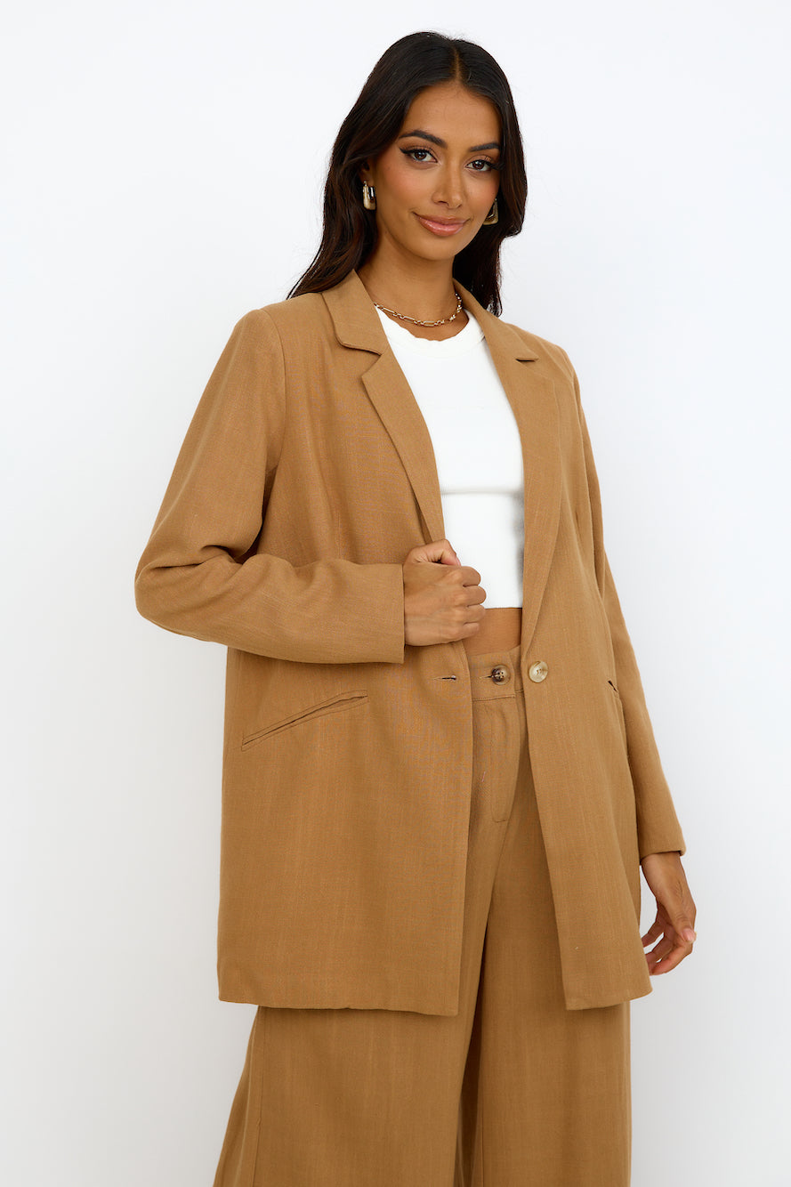 GIRL AND THE SUN Dolores Blazer Walnut-Roy Dress