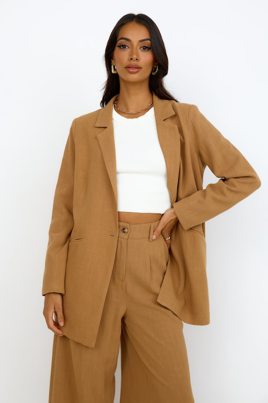 GIRL AND THE SUN Dolores Blazer Walnut-Roy Dress