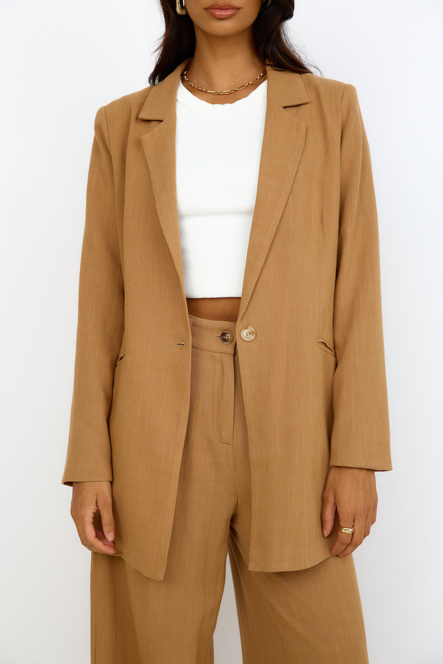 GIRL AND THE SUN Dolores Blazer Walnut-Roy Dress