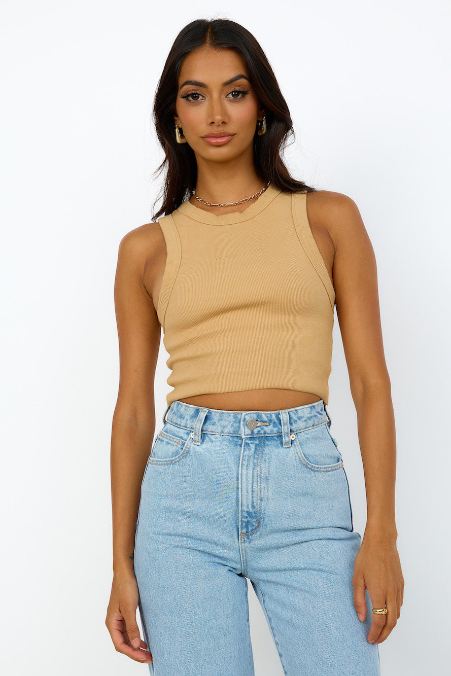 ABRAND A Heather Singlet Tan-Roy Dress