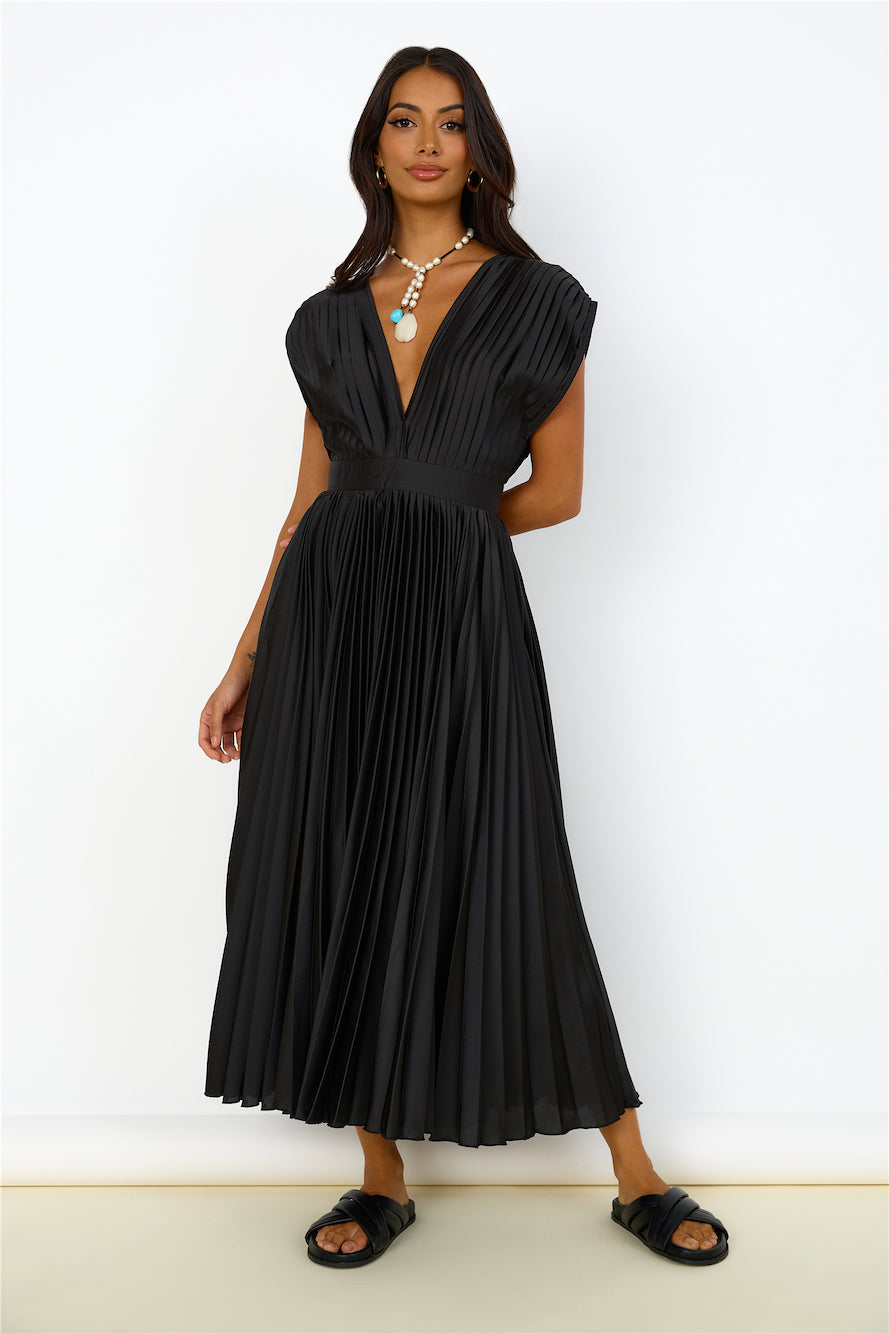 Iridescent Nights Maxi Dress Black-Roy Dress