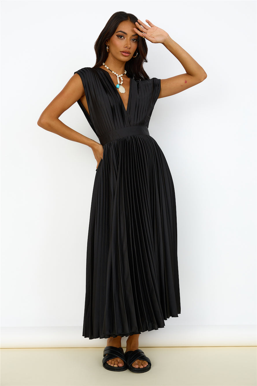 Iridescent Nights Maxi Dress Black-Roy Dress