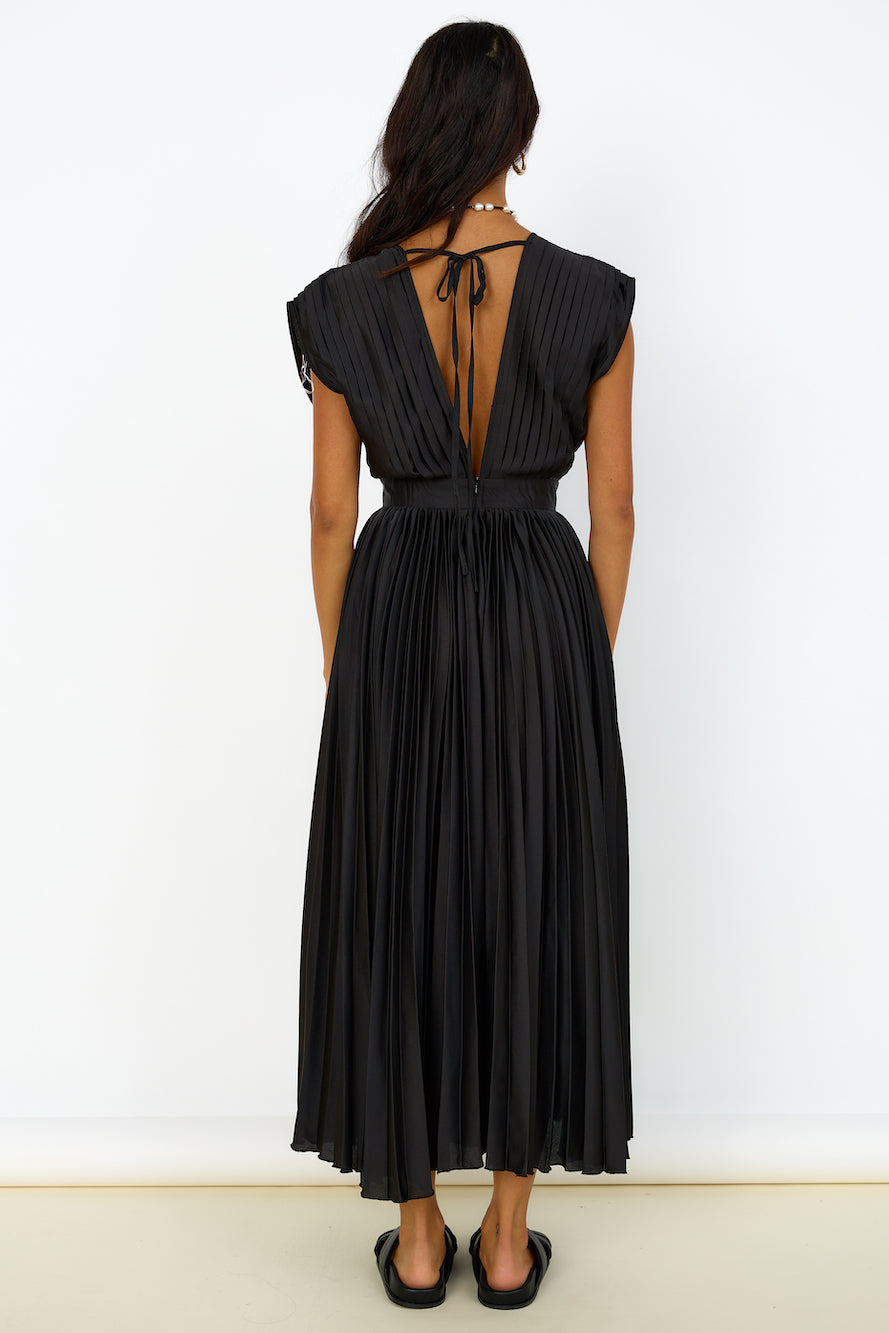 Iridescent Nights Maxi Dress Black-Roy Dress