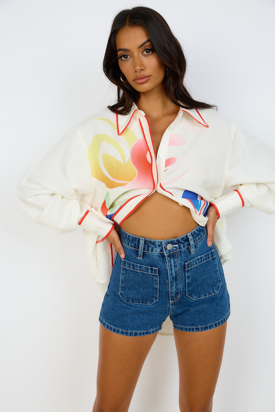 C/MEO COLLECTIVE  HYPERREAL SHIRT ABSTRACTION PRINT-Roy Dress