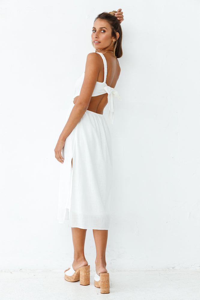 Alina Midi Dress White-Roy Dress