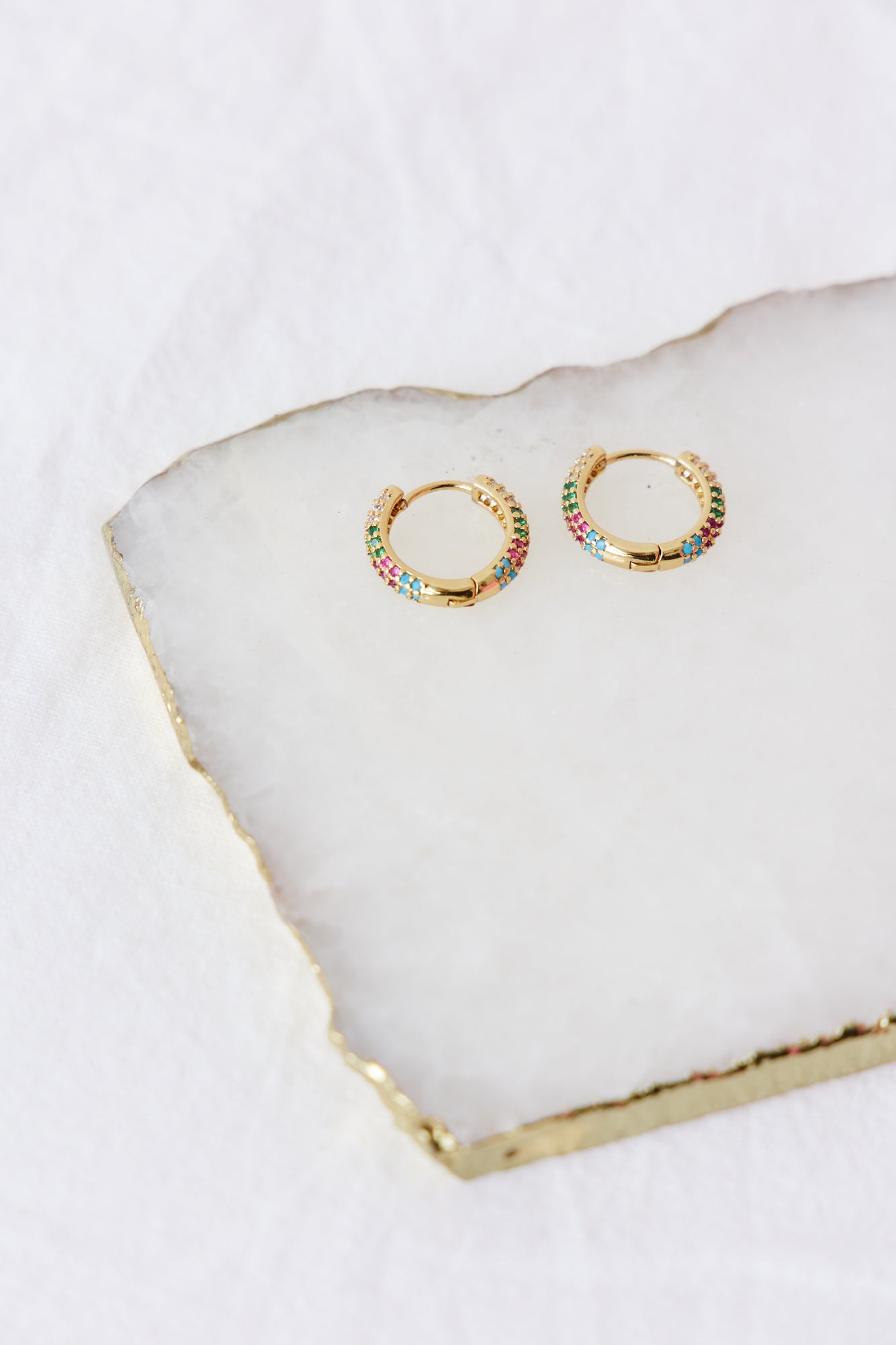 18k Gold Plated Checking In Earrings-Roy Dress