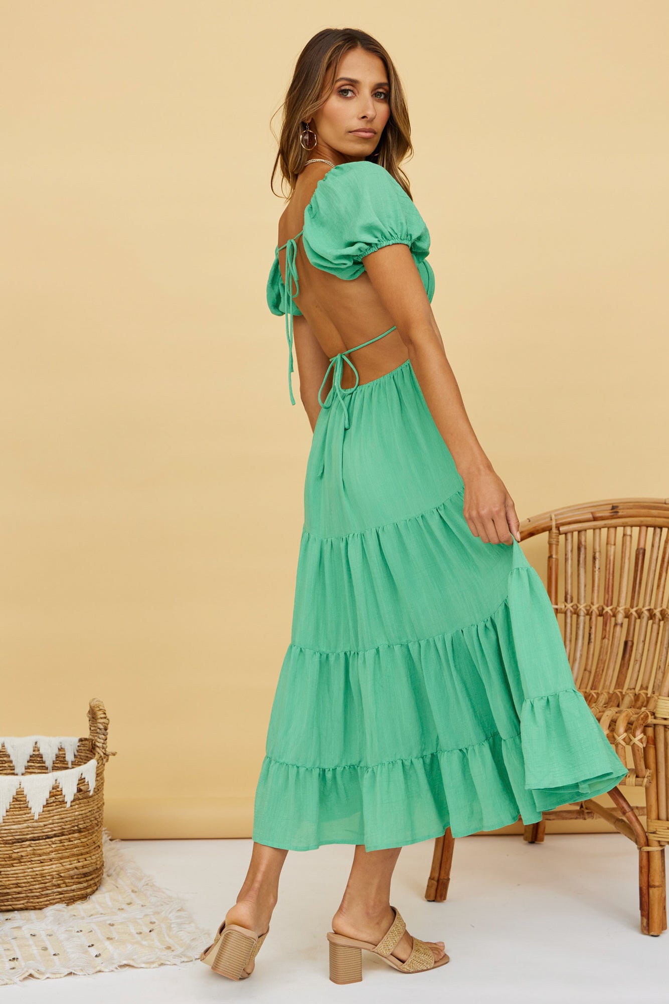 Serendipitous Moments Maxi Dress Green-Roy Dress