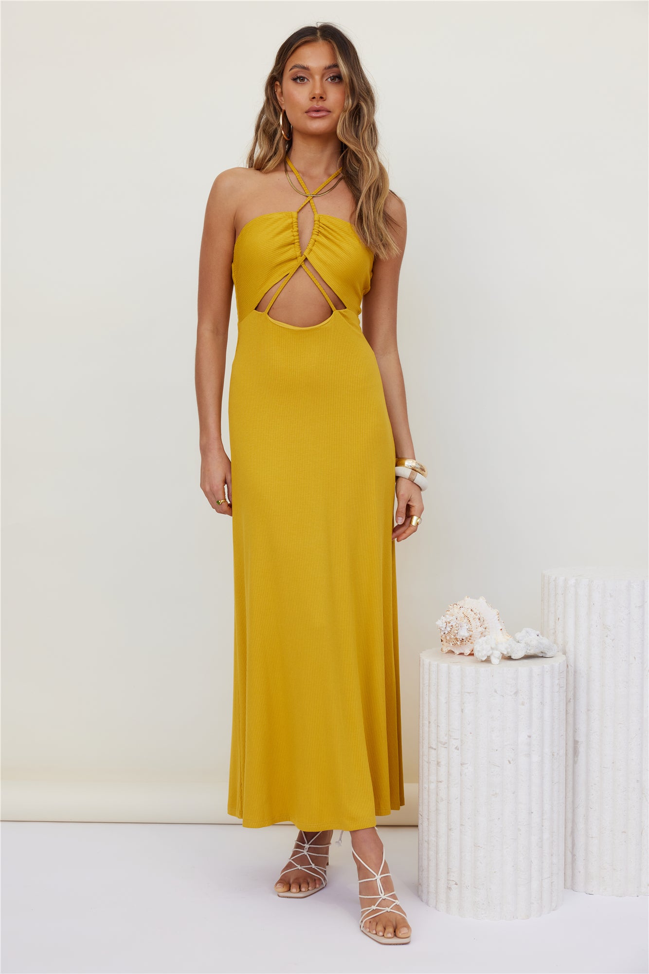 Finer Moments Maxi Dress Yellow-Roy Dress