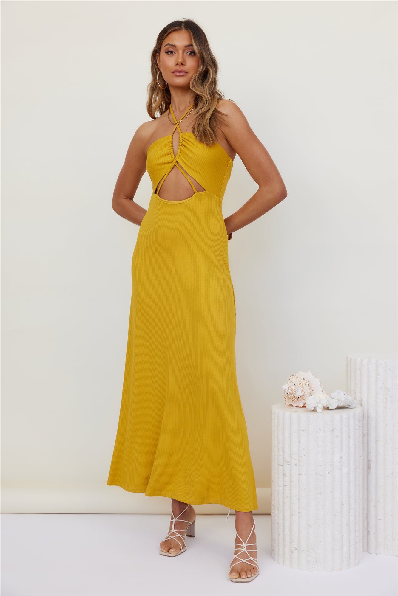 Finer Moments Maxi Dress Yellow-Roy Dress