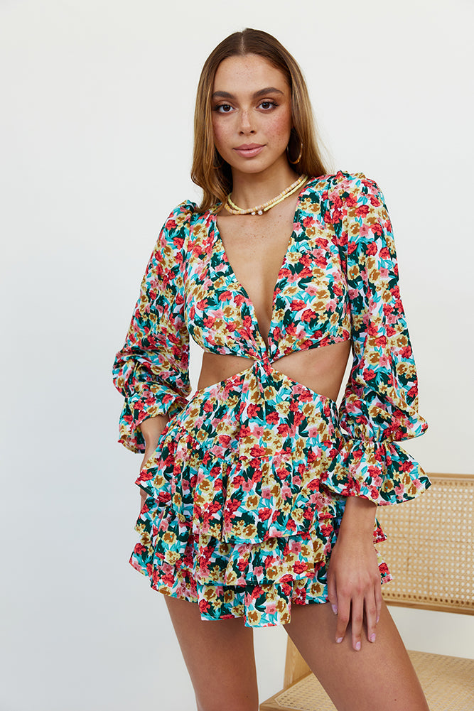 Embrace The Feeling Romper Floral-Roy Dress