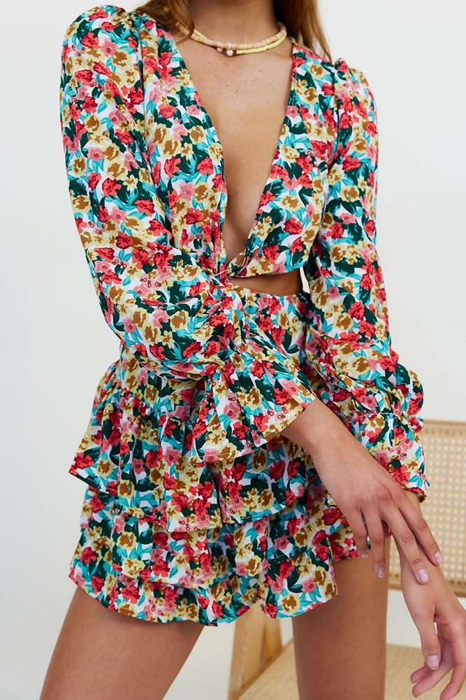 Embrace The Feeling Romper Floral-Roy Dress