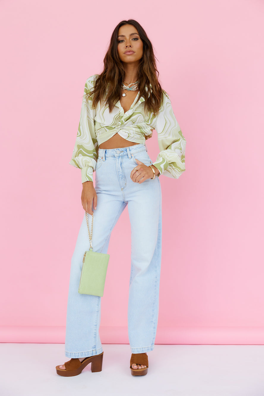 ABRAND A 99 High And Wide Millie Organic Jeans Bleached Blue-Roy Dress