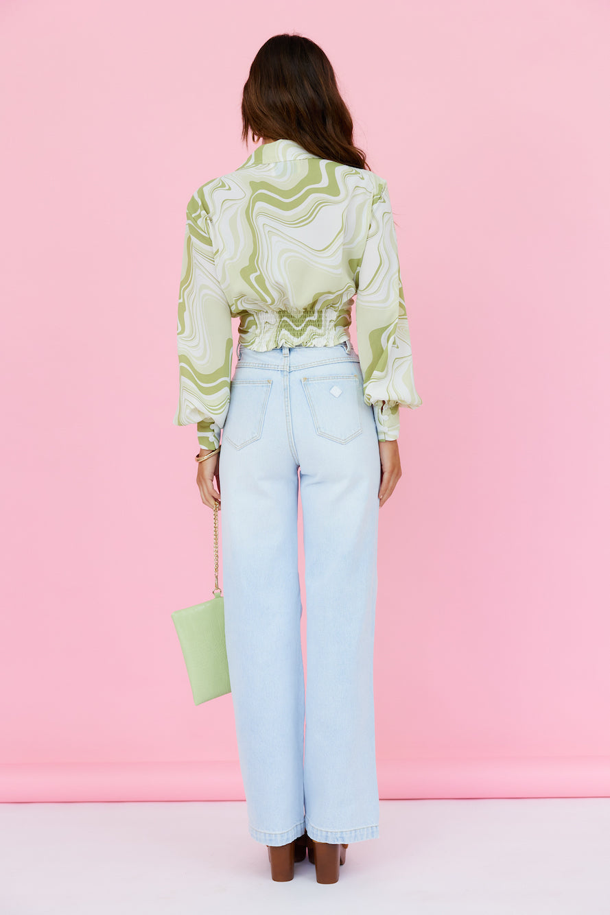 ABRAND A 99 High And Wide Millie Organic Jeans Bleached Blue-Roy Dress