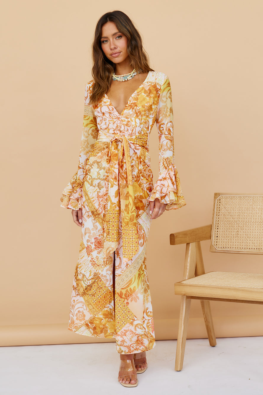 Around The Oasis Maxi Dress Orange-Roy Dress
