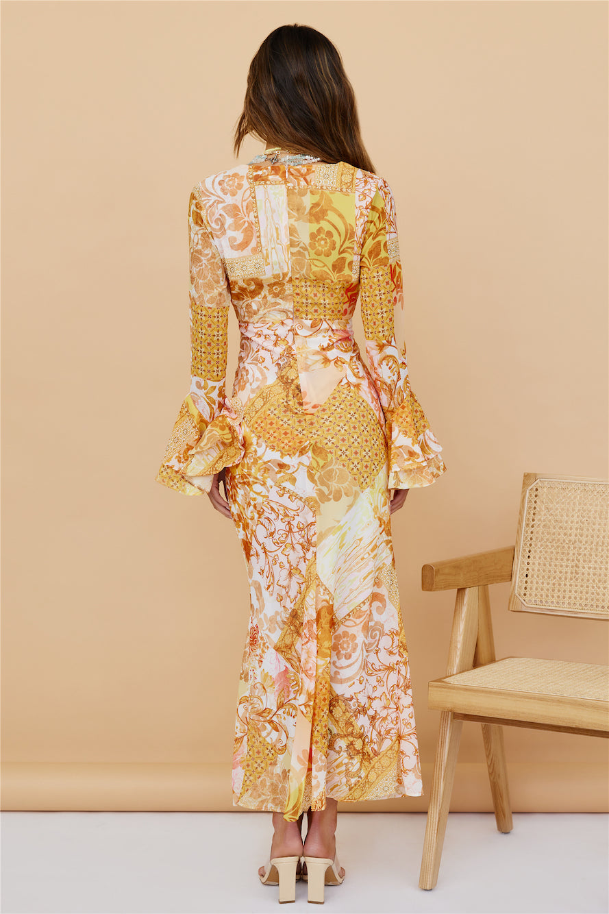 Around The Oasis Maxi Dress Orange-Roy Dress
