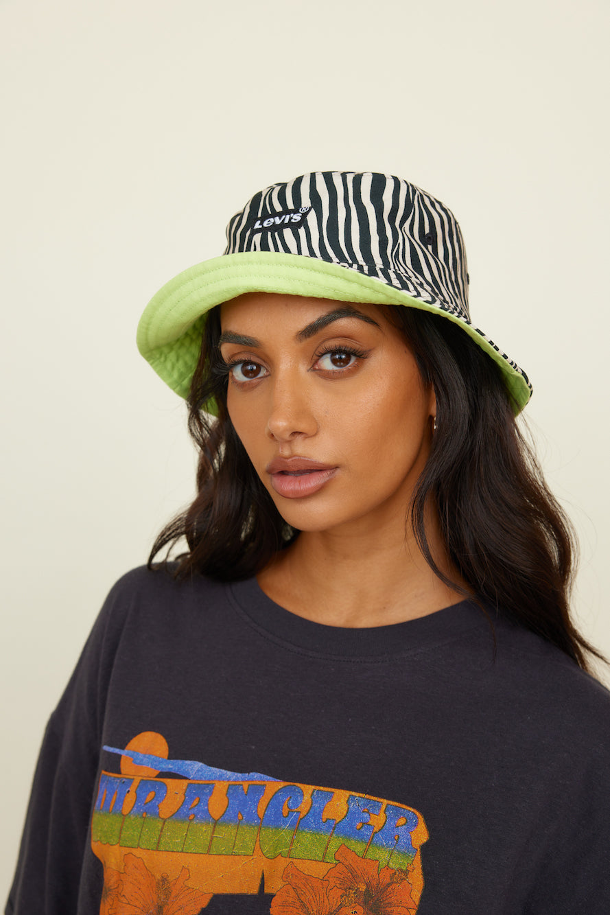 LEVI'S Reversible Bucket Hat Black And Ecru-Roy Dress