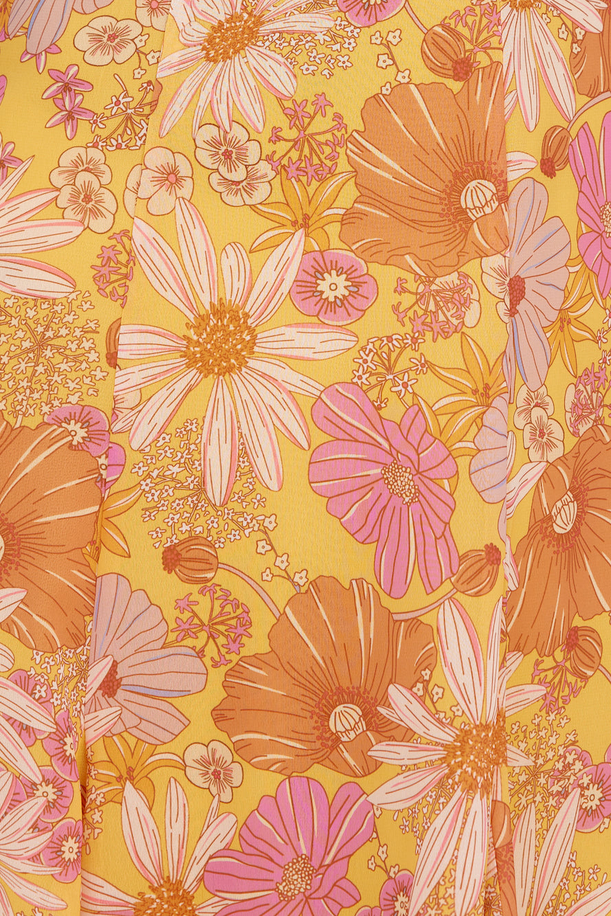 Lost In Paradise Maxi Dress Yellow-Roy Dress