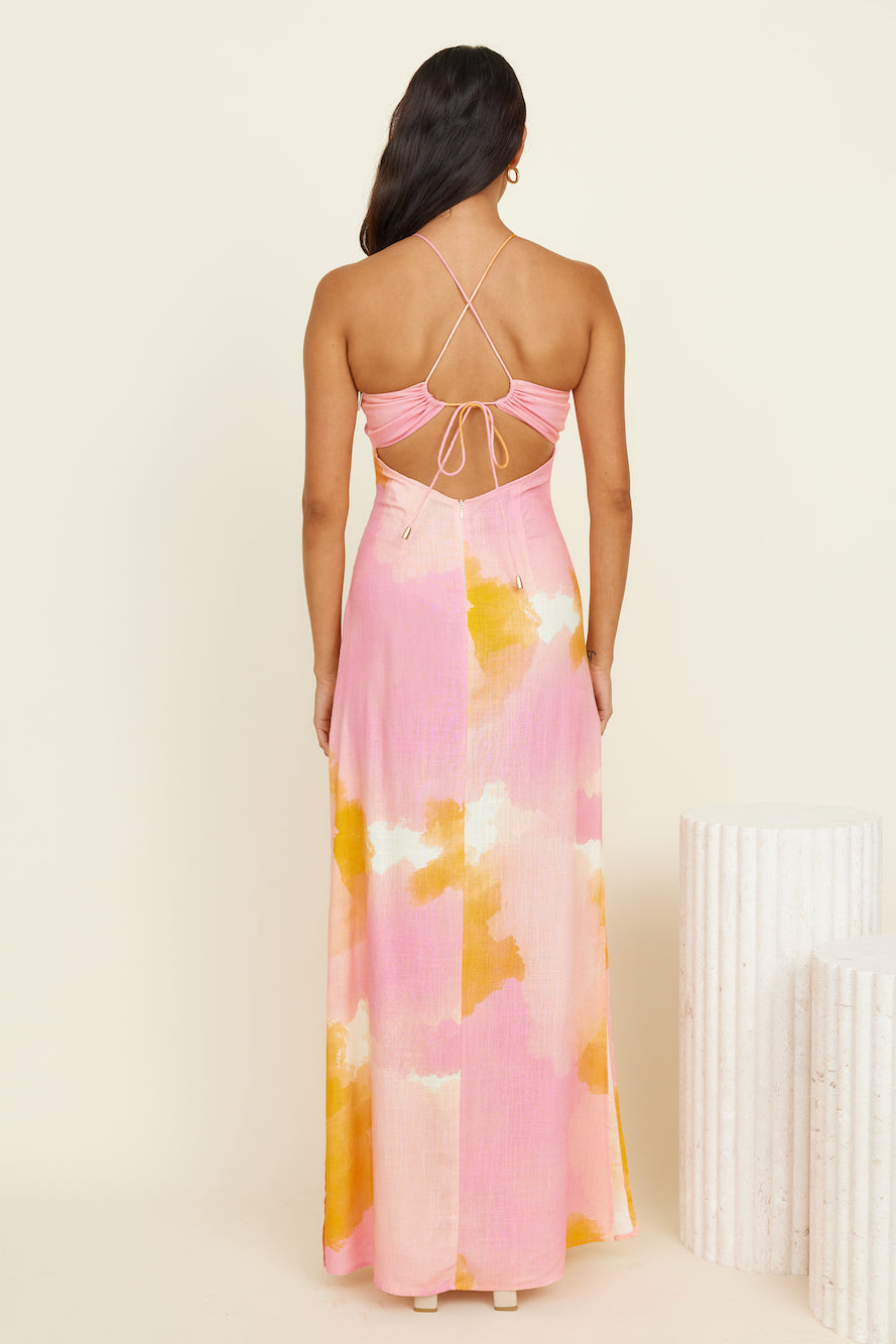 THE WOLF GANG El Mar Maxi Dress Watercolour-Roy Dress