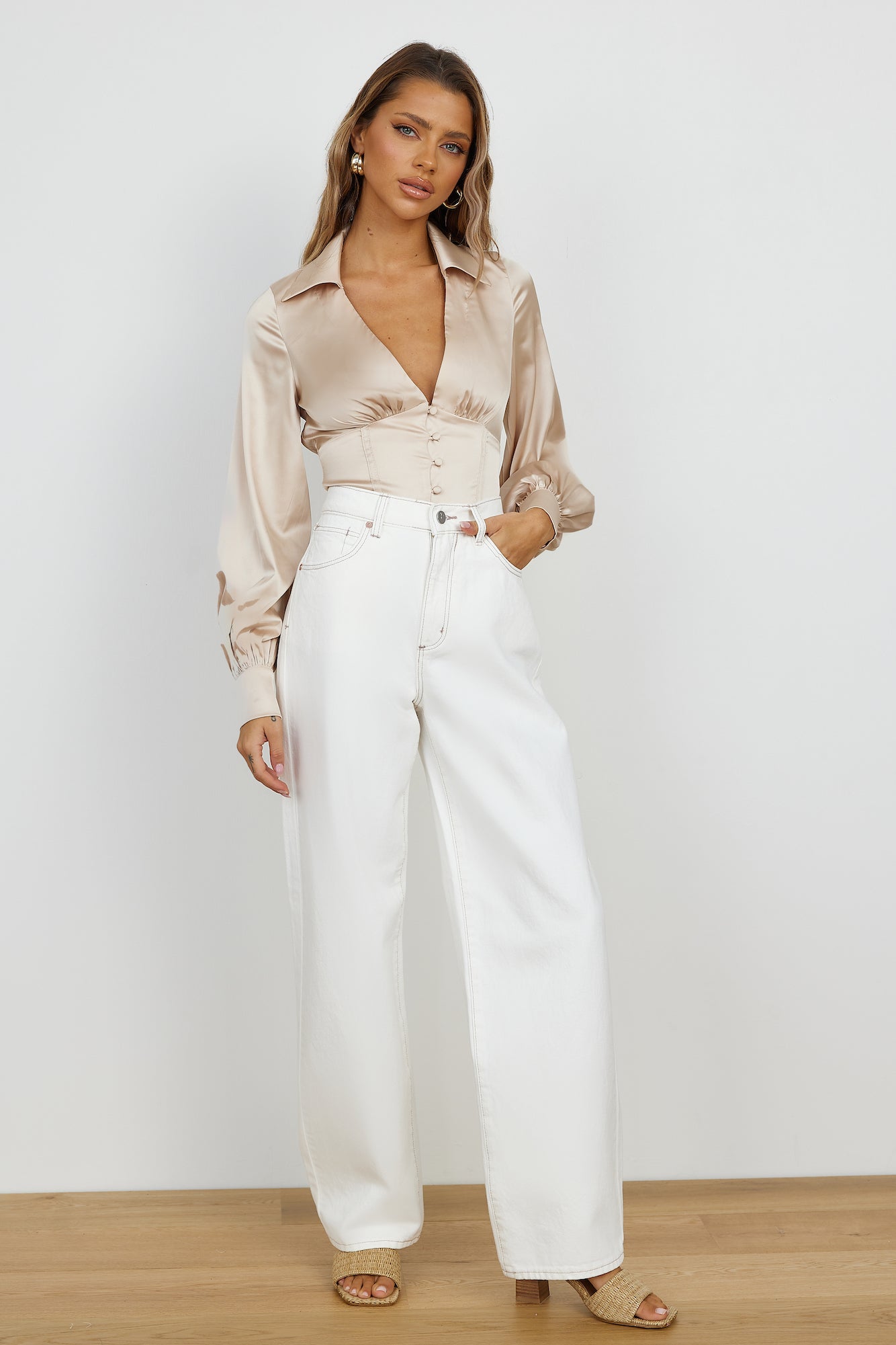 ABRAND A Slouch Jean Vintage White-Roy Dress