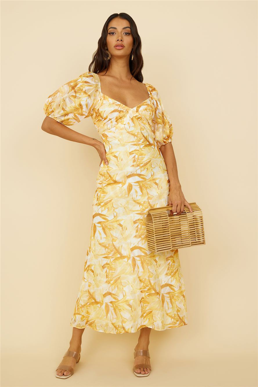 Spontaneous Maxi Dress Yellow-Roy Dress
