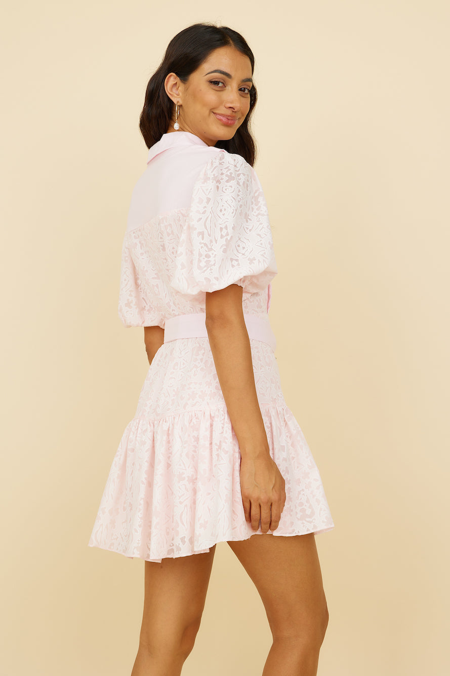 Against The Tides Dress Pink-Roy Dress