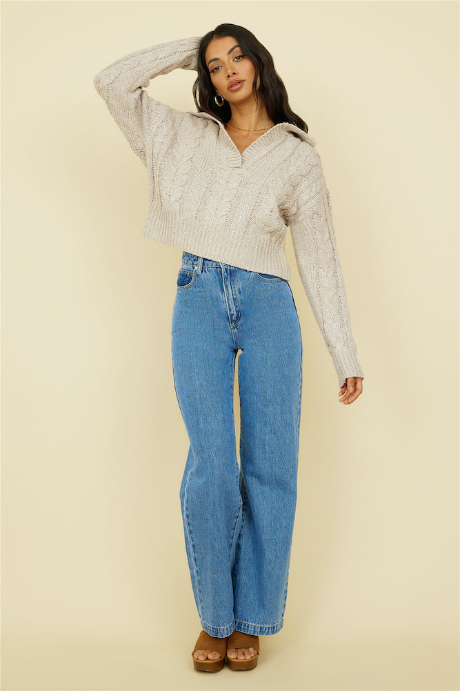 ABRAND A 94' High & Wide Jean Mid blue-Roy Dress