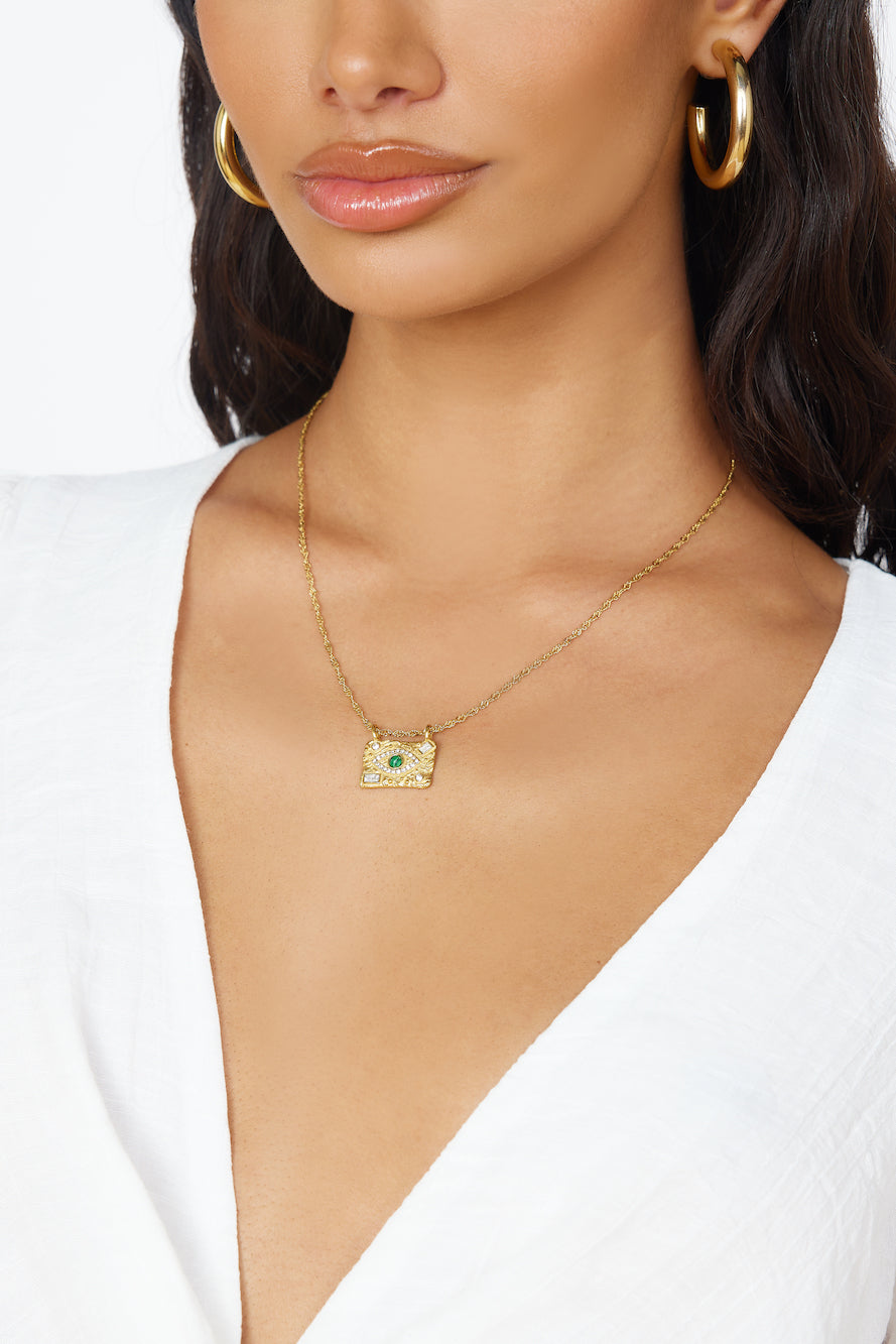 18k Gold Plated Treasure Box Necklace-Roy Dress