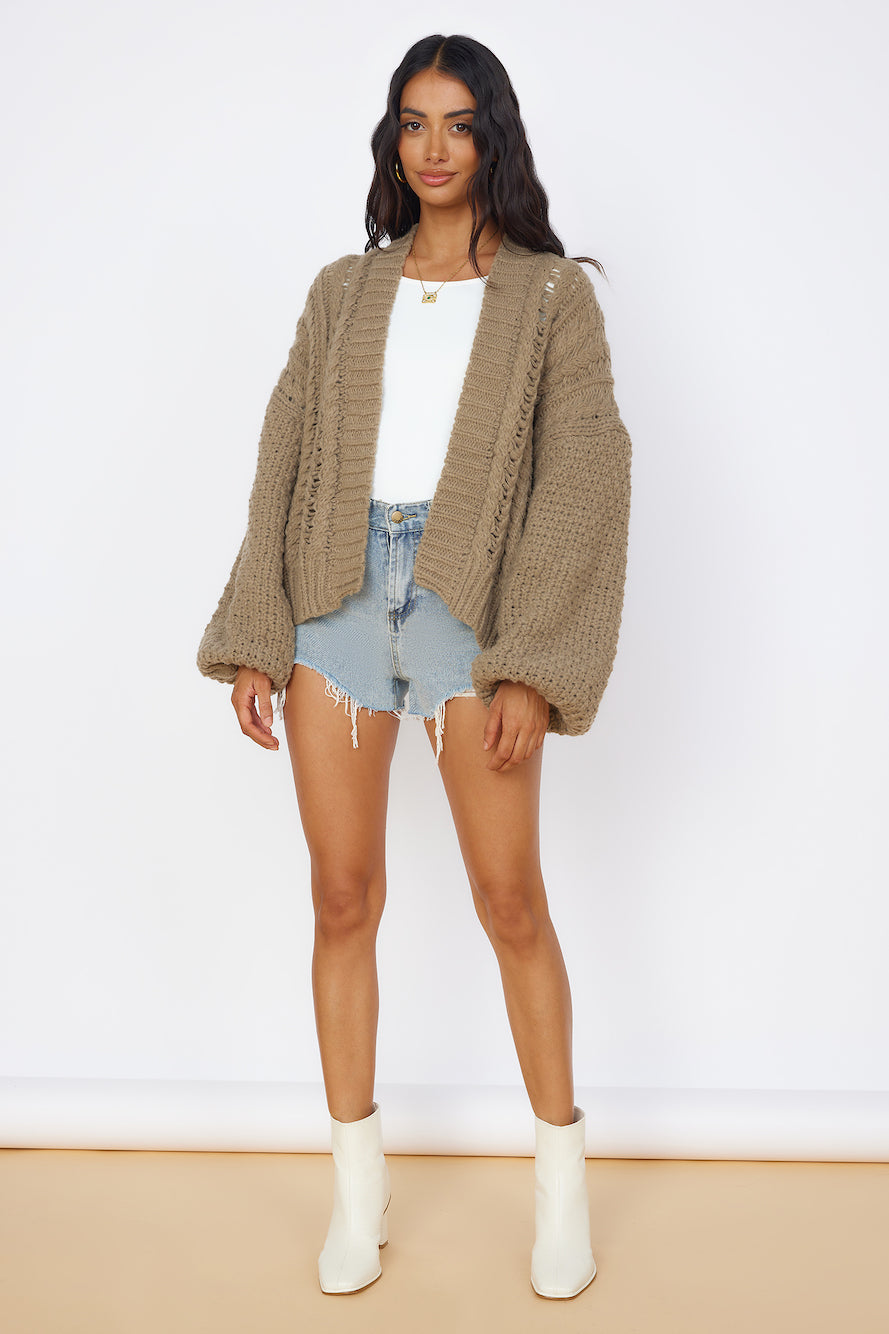 Shining Light Knit Cardigan Brown-Roy Dress