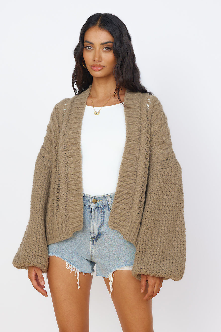 Shining Light Knit Cardigan Brown-Roy Dress
