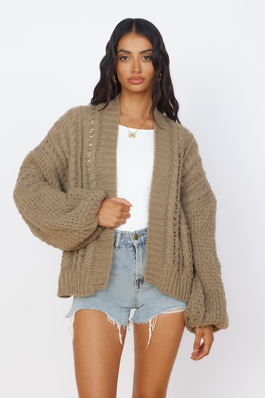 Shining Light Knit Cardigan Brown-Roy Dress