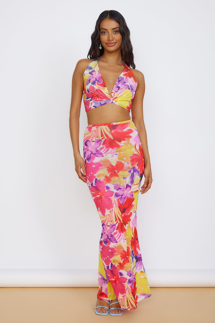 RUNAWAY THE LABEL Zarela Maxi Skirt Pink-Roy Dress
