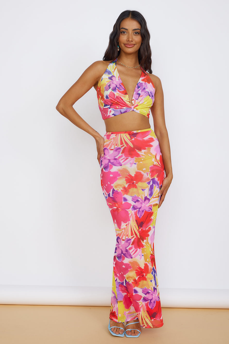 RUNAWAY THE LABEL Zarela Maxi Skirt Pink-Roy Dress
