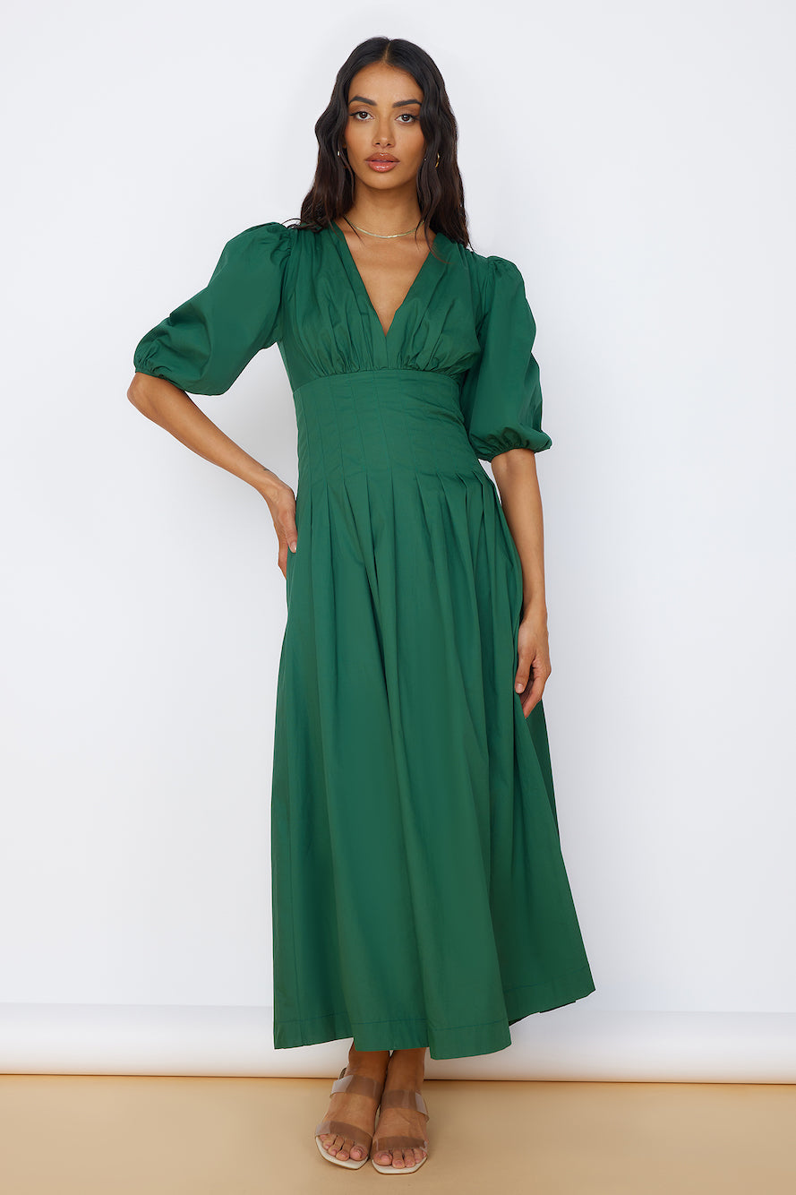 Nature's Escape Maxi Dress Green-Roy Dress