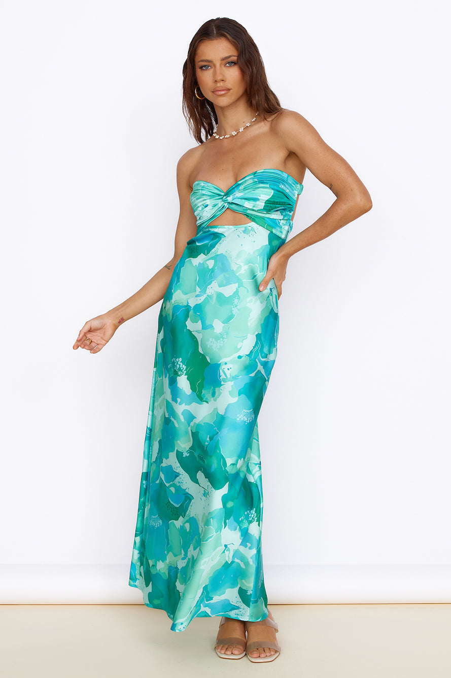 Time Stops Maxi Dress Green-Roy Dress