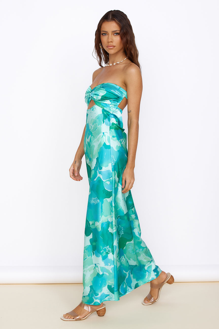 Time Stops Maxi Dress Green-Roy Dress