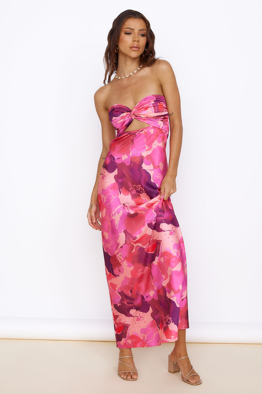 Time Stops Maxi Dress Pink-Roy Dress